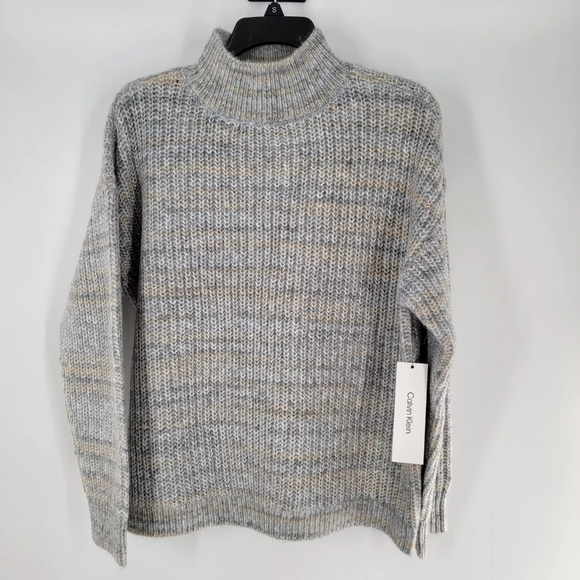 Calvin Klein Women’s Mock-Neck Knit Pullover Sweater – Granite Mix – NWT - Picture 4 of 6